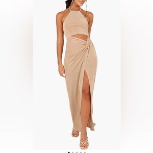 Petal and pup gold maxi dress